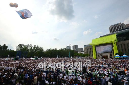 [포토]'광복 70주년, 한국교회 평화통일 기도회' 