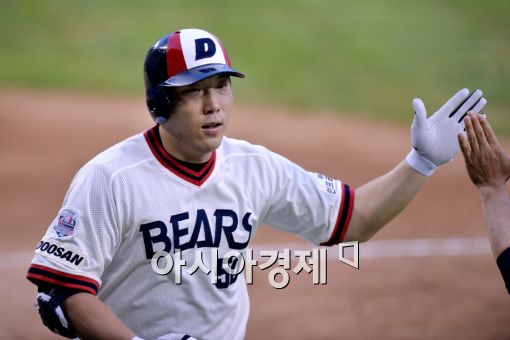[포토]김현수, '균형을 깨는 선제 솔로포 '