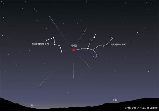▲페르세우스 유성우가 13~14일 관찰될 것으로 전망된다.[사진제공=한국천문연구원]
