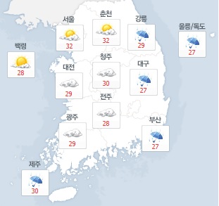 [날씨]전국 흐리고 비…서울·경기 무더위 여전