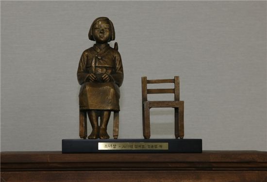 김영배 성북구청장실에 전시된 ‘평화의 소녀상’