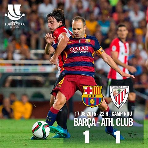 바르셀로나, 빌바오와 1-1…메시, 수아레즈도 6관왕 도전 물거품  