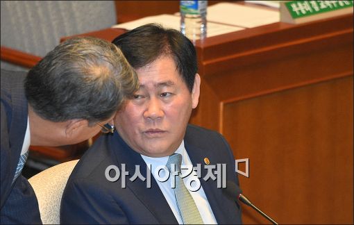 [포토]귓속말 나누는 최경환·임환수
