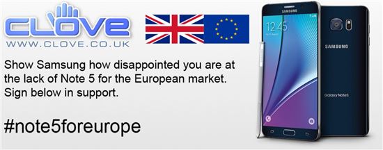 "제발, 유럽에도 갤럭시노트5를~"…英 휴대폰 유통사, 청원서 접수