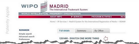 '스와치 원 모어 씽'을 상표 등록한 스위스 시계 제조사 스와치(사진=패턴틀리 애플)