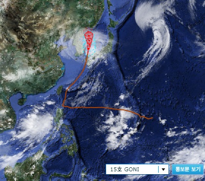 15호 태풍 '고니' 북상 중…태풍 경로는?
