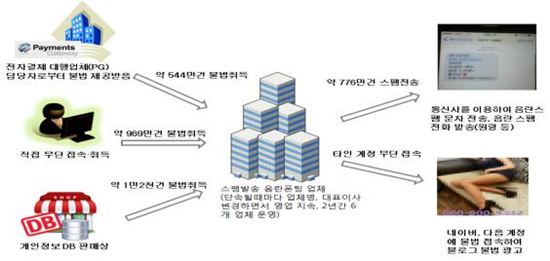 사건흐름도[제공=개인정보범죄 정부합동수사단]