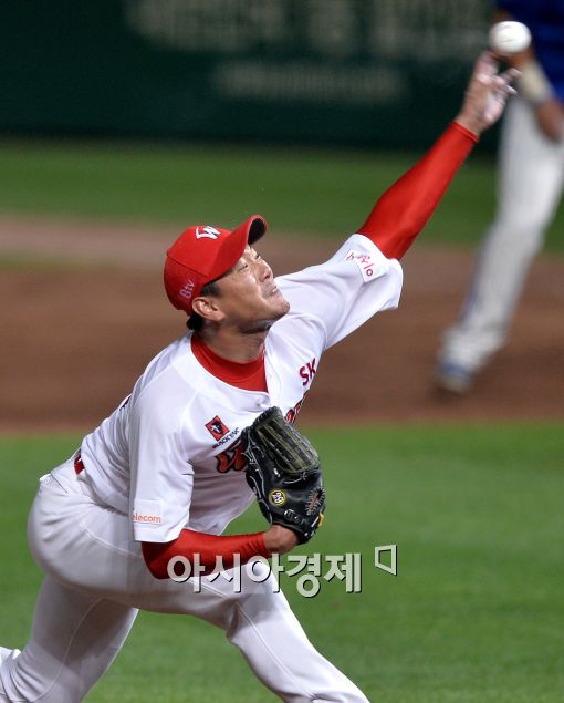 [포토]김광현, '5이닝 무실점 호투'