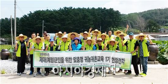 군 제대 예정인 귀농귀촌 교육생들의 선도귀농인 현장견학이 부안에서 진행됐다.
