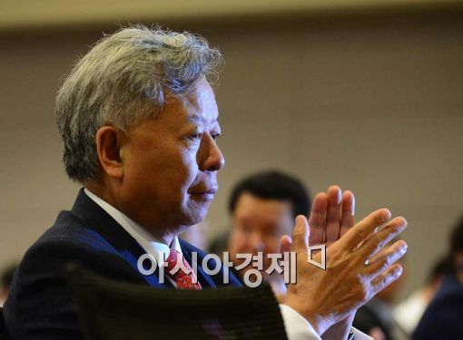 9일 한국기업인과의 간담회에 참석한 진리췬 AIIB 총재지명자.