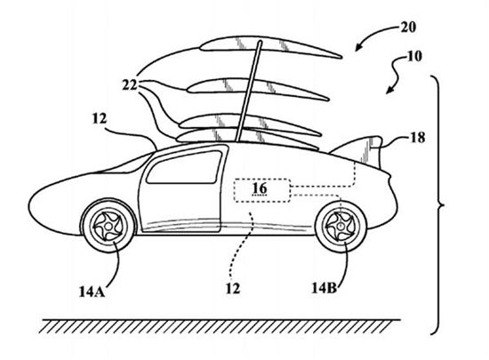 특허전문 홈페이지에 올라온 도요타의 '하늘을 나는 차' 특허. [사진 = www.freepatentsonline.com]
