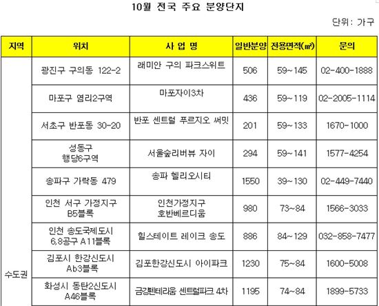 10월 분양 10만가구…사상 최대 작년의 두 배