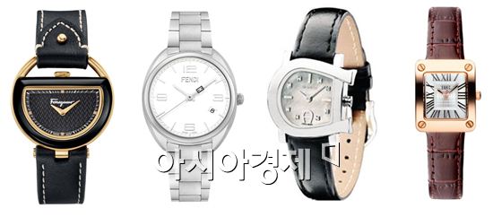 (왼쪽부터) 페라가모, 펜디, 아이그너, 닥스 by 갤러리어클락
