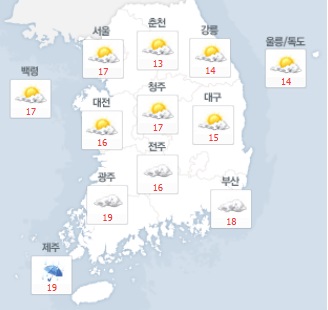 [오늘날씨]전국 대체로 선선…태풍 영향으로 남부 일부 지역 비