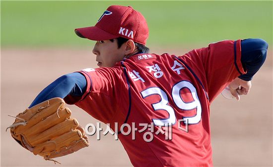 [포토]박정수, '꽃미남 투수의 날카로운 눈빛'