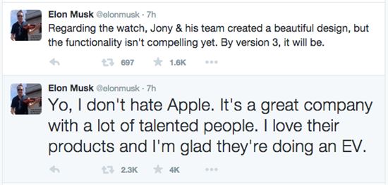 엘론 머스크의 연이은 애플 디스…이번엔 '애플워치'