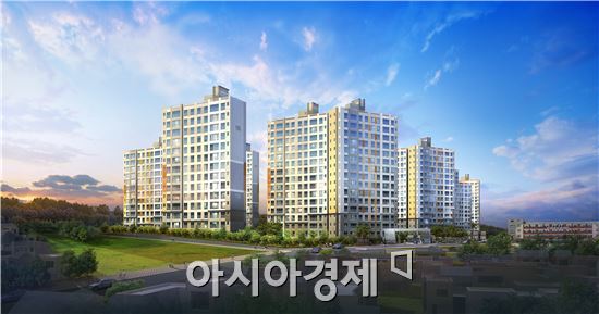 새천년종합건설의 ‘천년가’ 아파트 조감도. 새천년종합건설은 목포 백련지구에 천년가 브랜드로 10월부터 분양할 예정이다.