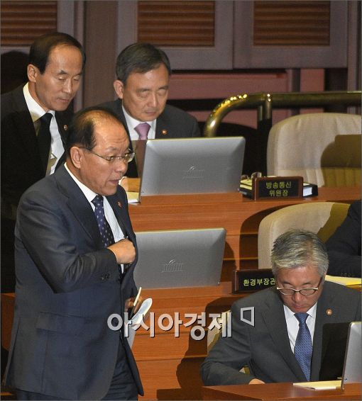 [포토]본회의 출석하는 황우여 장관