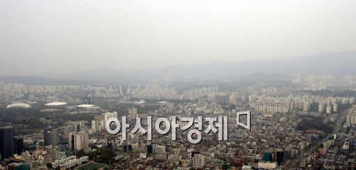 [포토]미세먼지 낀 서울도심