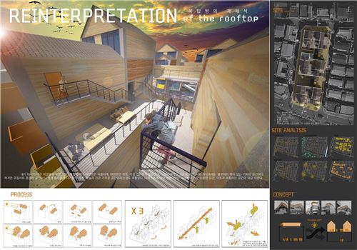  제19회 대학생 주택건축대전 대상작 '옥탑방의 재해석'