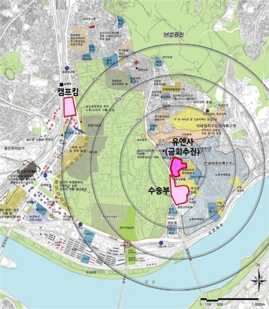 용산공원주변 유엔사 부지 중 13% '공원·녹지·도로' 조성