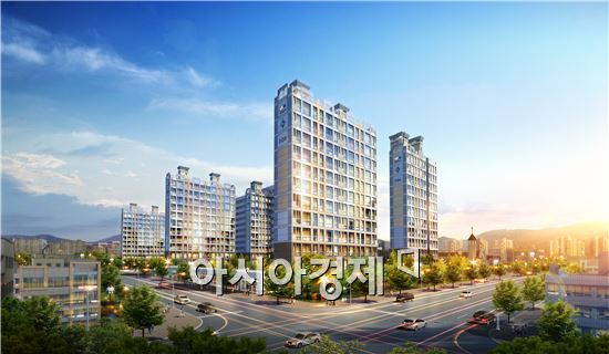 지하2층, 지상 12층 7개 동으로 나뉜 ‘한국 아델리움&중해 마루힐’ 올인원(All in One) 주상복합 아파트가 오는 30일부터 76㎡, 59㎡, 52㎡, 49㎡ 크기 339세대를 분양한다. 사진=중해건설
