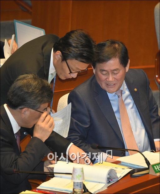 [포토]보고 받는 최경환 부총리