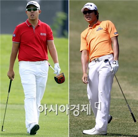 세계랭킹 47위 안병훈(왼쪽)과 61위에 오른 김경태.