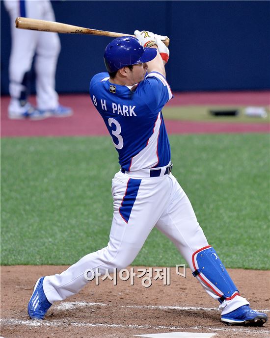 박병호 스리런 홈런, 한국 美에 7-0 리드