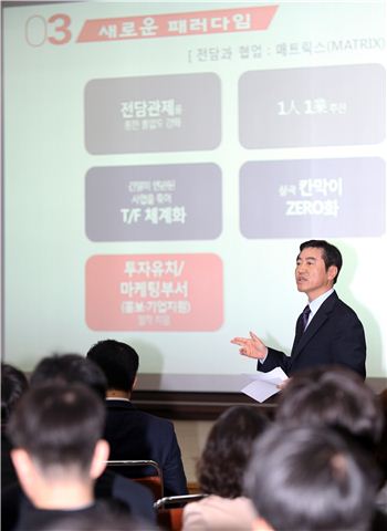 이재율 경기도 행정1부지사가 16일 전담관제 신설 등을 내용으로 한 협업체계 강화 전략 등을 설명하고 있다. 