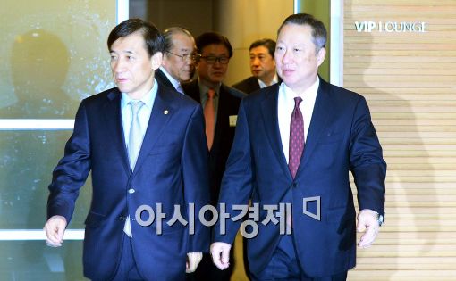 [포토]함께 입장하는 이주열-박용만