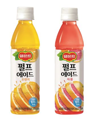롯데칠성음료, ‘델몬트 펄프에이드’ 360㎖ 페트 2종 출시