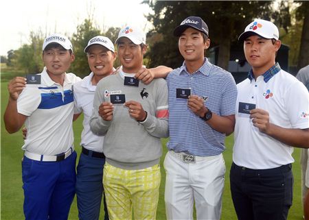 김시우(오른쪽)와 이동환(가운데), 강성훈(왼쪽) 등 올해 PGA투어 카드를 확보한 루키들이 RSM클래식에 나란히 출격한다.