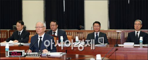 [포토]국회 정보위 출석한 이병호 국정원장