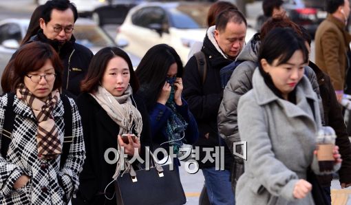 [포토]추위 속 출근 하는 시민들