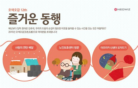 네오위즈, 봉사 프로그램 '오색오감' 진행