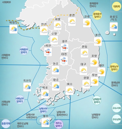 12월 04일 금요일 오전 날씨. 사진=기상청