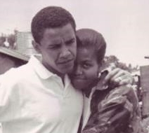 젊은 연인 버락 오바마와 미셸. 사진=데일리 텔레그래프