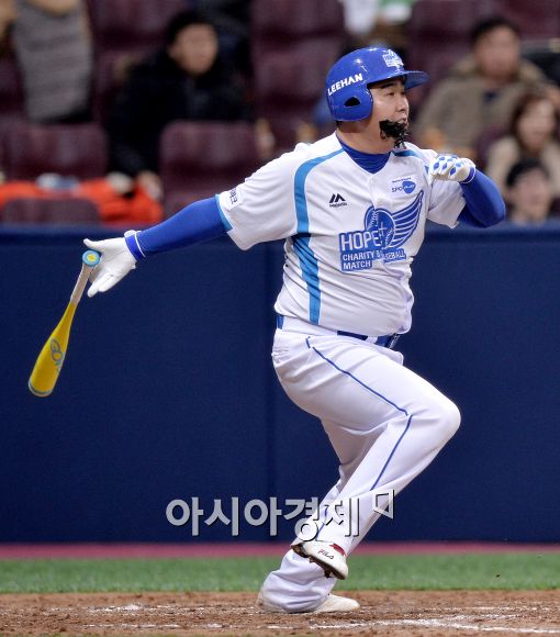 [포토]유희관, '성공적인 테임즈 코스프레'