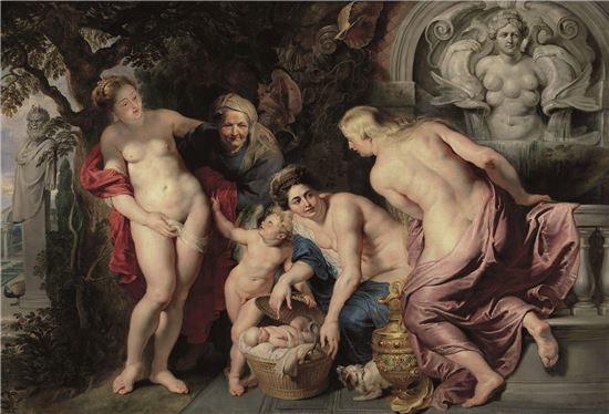 루벤스, '아기 에리크토니오스의 발견', 1616년 경