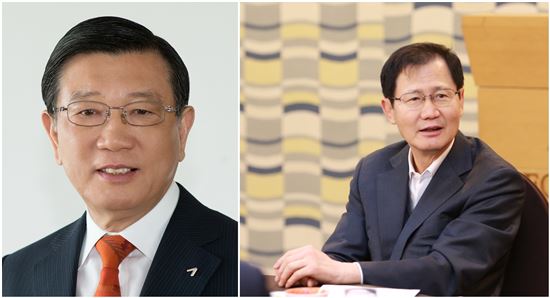 박삼구 금호아시아나그룹 회장(왼쪽)과 박찬구 금호석유화학그룹 회장(오른쪽)