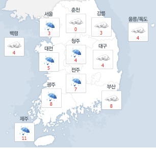 [오늘날씨]전국 흐리고 비…날씨는 '따뜻'