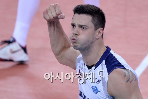 [포토]모로즈, '짜릿한 블로킹 환호'