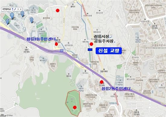 성북구 정릉천 횡단교량 ‘개울다리’ 개통 