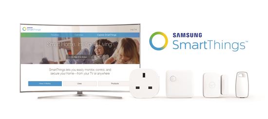 삼성전자 SUHD TV와 스마트싱스(SmartThings)의 다양한 IoT 센서들