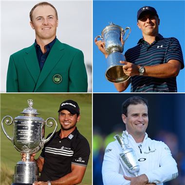 조던 스피스(마스터스와 US오픈), 잭 존슨(디오픈), 제이슨 데이(PGA챔피언십ㆍ위 왼쪽부터 시계방향으로) 등 2015년 4대 메이저 우승자.