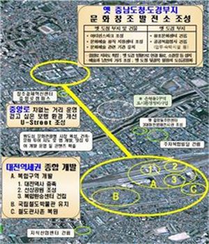 대전 원도심 중심의 ‘도시재생사업’위치도. 대전시 제공 