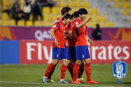 해트트릭 기록한 권창훈, 사진=대한축구협회 제공