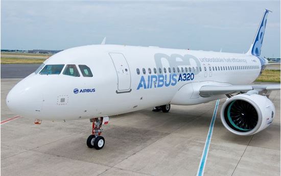 항공기 제작사 에어버스가 개발한 A320neo 항공기(에어버스 홈페이지). 
