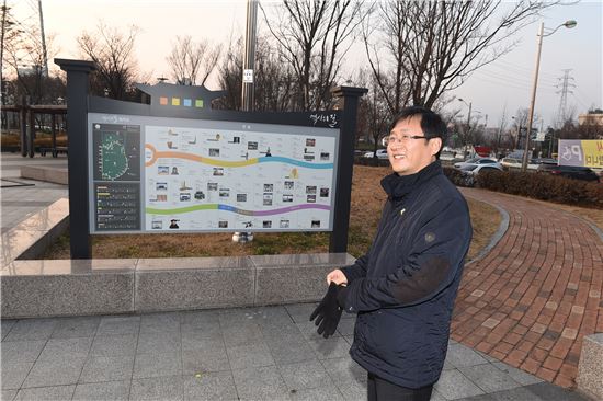 김성환 노원구청장 마들체육공원내 지구의 길 